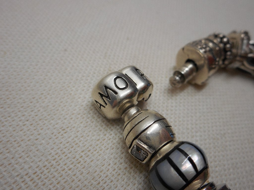 Zilveren Amora armband met 25 zilveren bedels nr.032, Verzenden, Zo goed als nieuw, Met bedels of kralen, Zilver