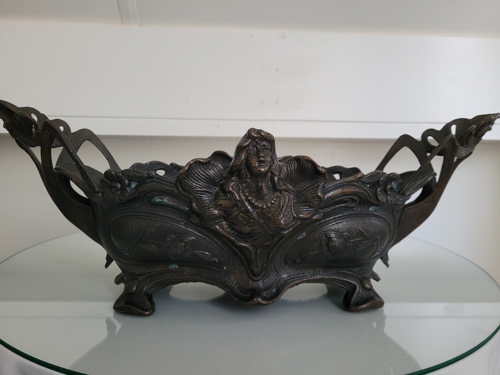 VINTAGE BRONZEN JARDINAIRE ARTDECO STIJL., Ophalen of Verzenden