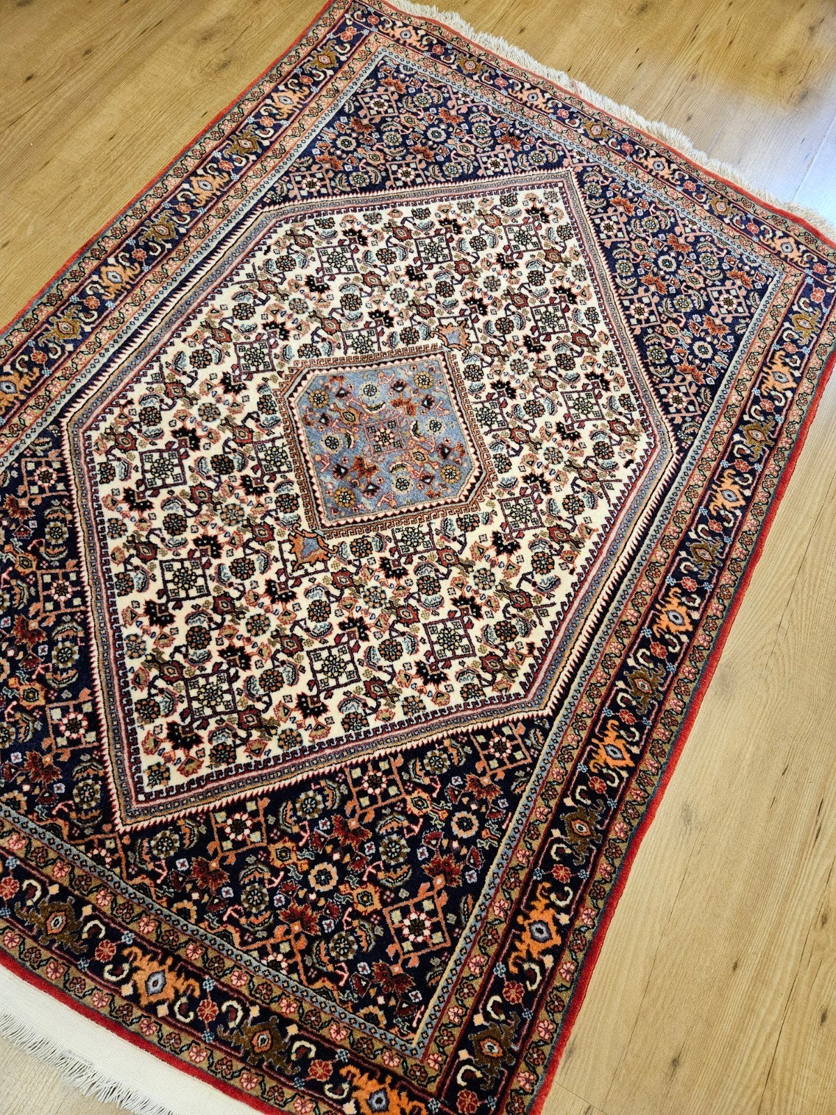 Vintage handgeknoopt perzisch tapijt bidjar 177x188, Info@SlatsAntiek.nl, Tweedehands, 100 tot 150 cm, Perzisch