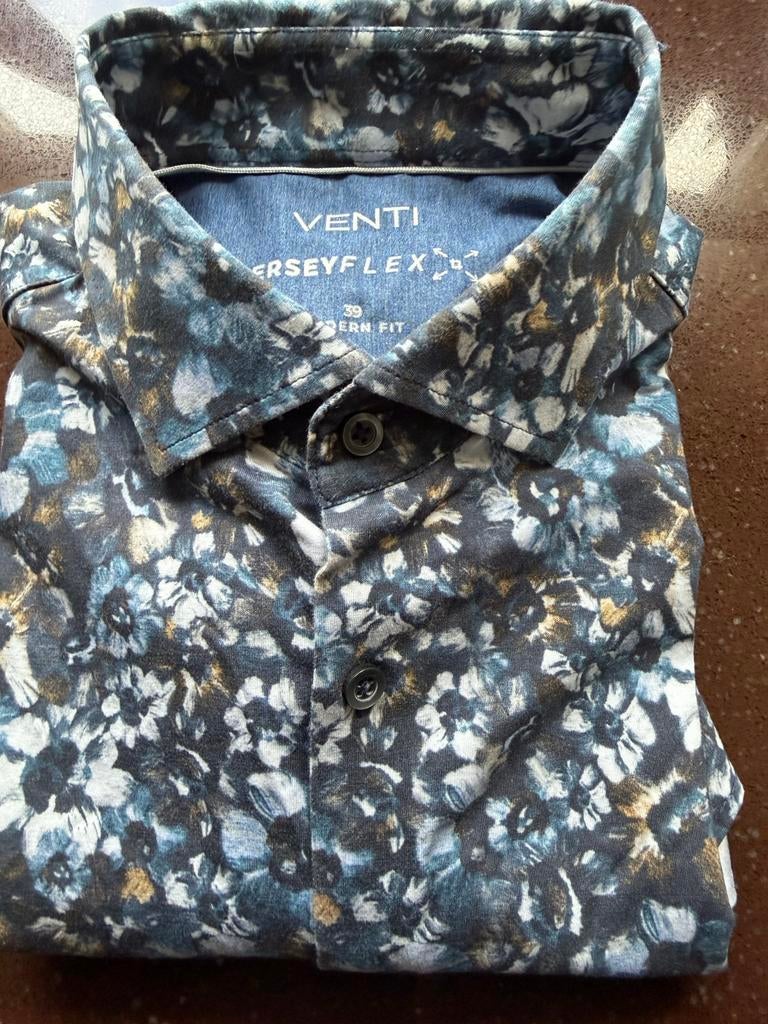 Venti Jerseyflex overhemd, Modern Fit, maat 39, Kleding | Heren, Overhemden, Ophalen of Verzenden, Zo goed als nieuw, Blauw, Halswijdte 39/40 (M)