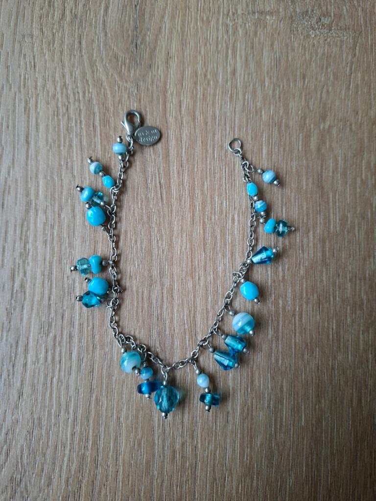 MKM Design Armband met Blauwe Kralen, Overige materialen, Gebruikt, Blauw, Ophalen of Verzenden
