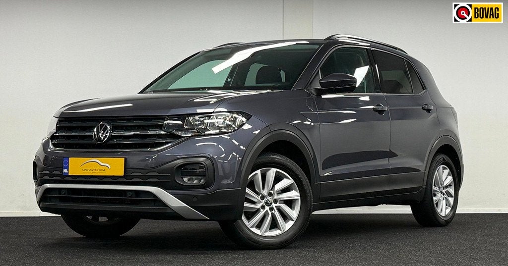 Volkswagen T-Cross 1.0 TSI Life*Navi*Carplay*Stoelverw*Adapt, Auto's, Voorwielaandrijving, Gebruikt, Zwart, Bedrijf