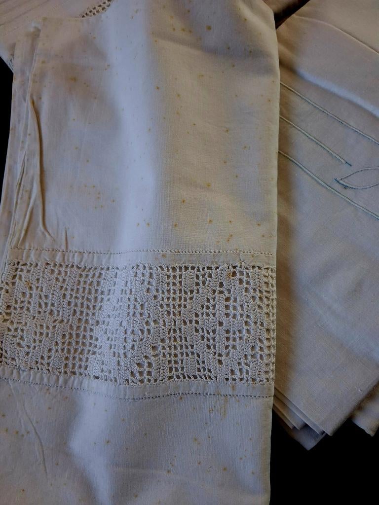 Antieke grote slopen.5 stuks,met oa kant, Ophalen of Verzenden
