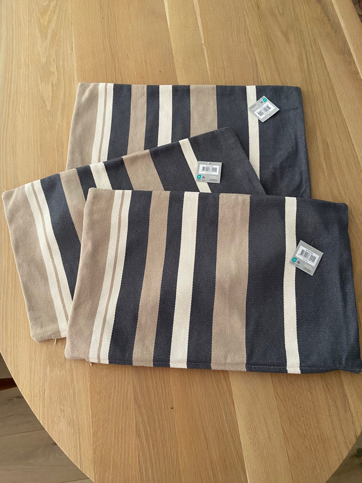 Kussenhoes 3x gestreept grijs beige creme nieuw met rits, Huis en Inrichting, Woonaccessoires | Kussens, Ophalen, Nieuw, Rechthoekig