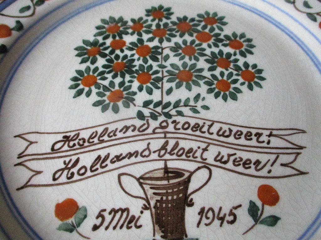 Holland groeit weer wandbord 5 mei 1945 Gouda, Ophalen of Verzenden