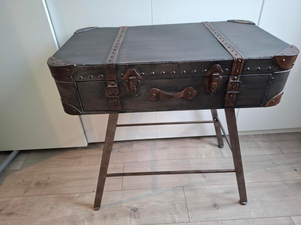 Sidetable "koffer" & wandrek, Ophalen, 50 tot 100 cm, Zo goed als nieuw, 25 tot 50 cm