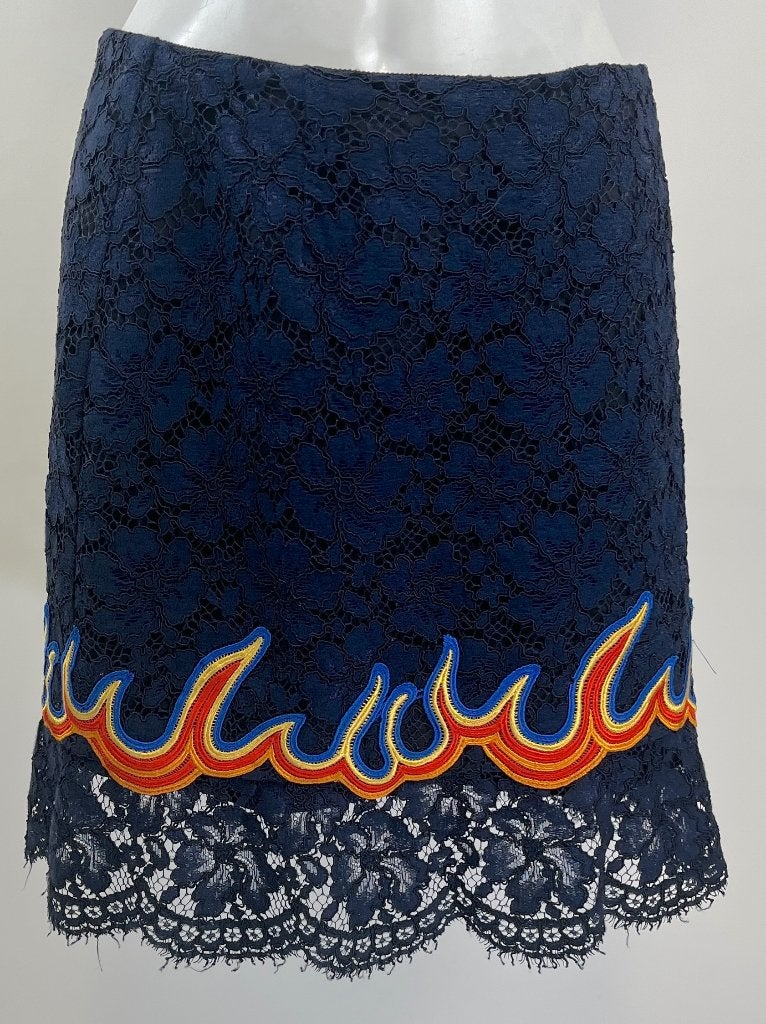 SANDRO Blauw kant rok  Maat 3 - 38, Maat 38/40 (M), Blauw, Sandro, Ophalen of Verzenden
