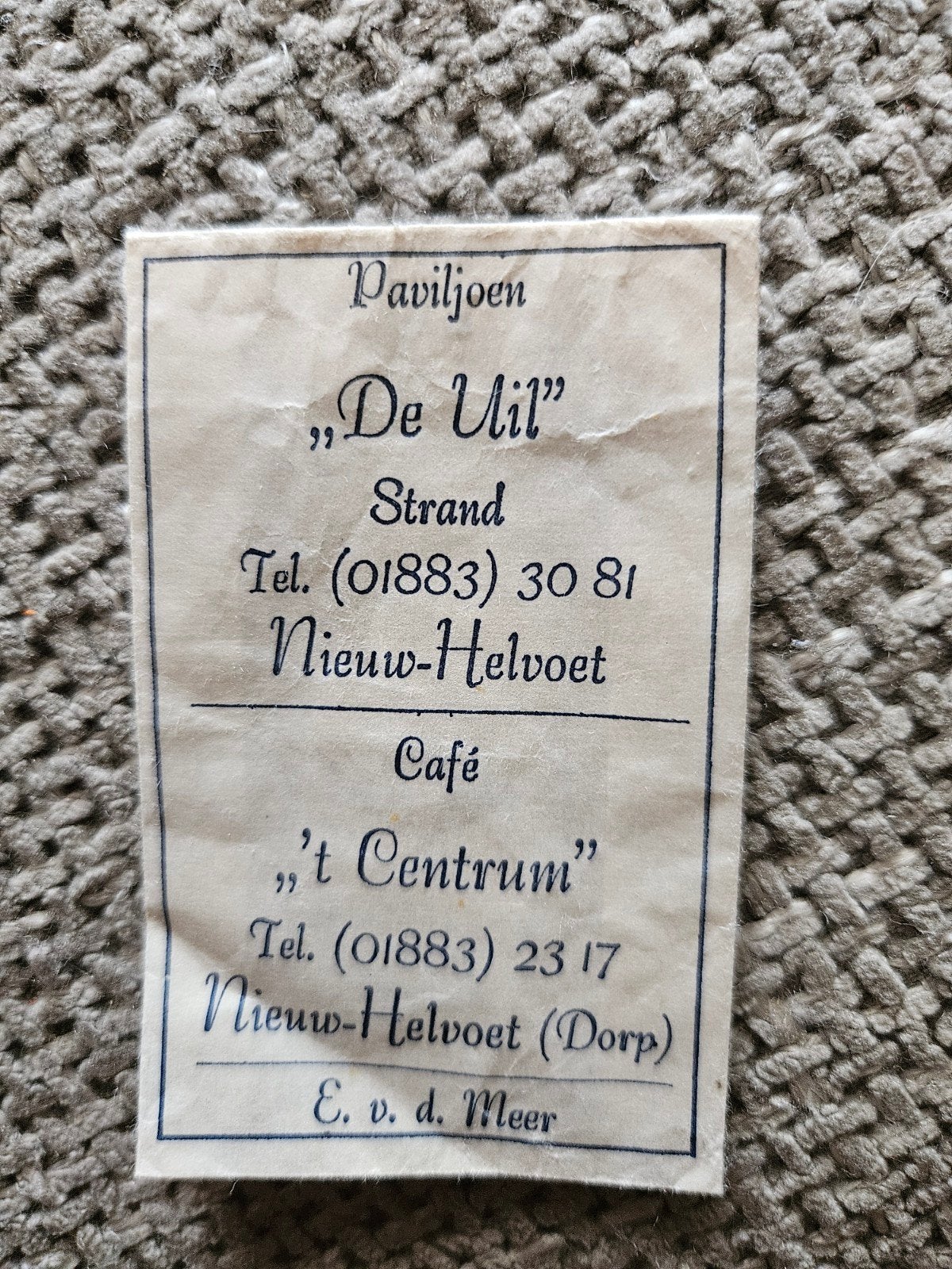 Nieuw Helvoet  Paviljoen "De Uil" en Café "'t Centrum", Ophalen of Verzenden