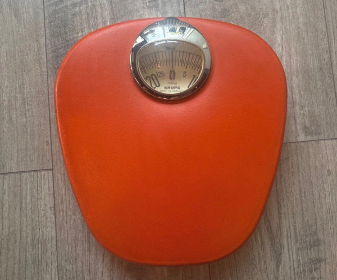 Vintage Krups weegschaal oranje jaren 70 Space Age, Ophalen of Verzenden, Persoonlijke verzorging