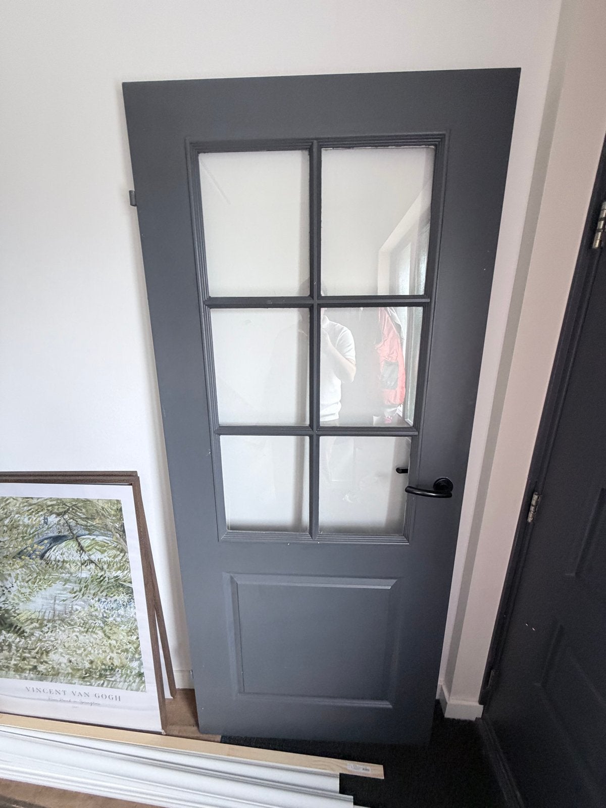 Links opdek binnendeur met glas 83 x 201.5 cm, Doe-het-zelf en Verbouw, Deuren en Horren, Ophalen, Gebruikt, 80 tot 100 cm, Binnendeur