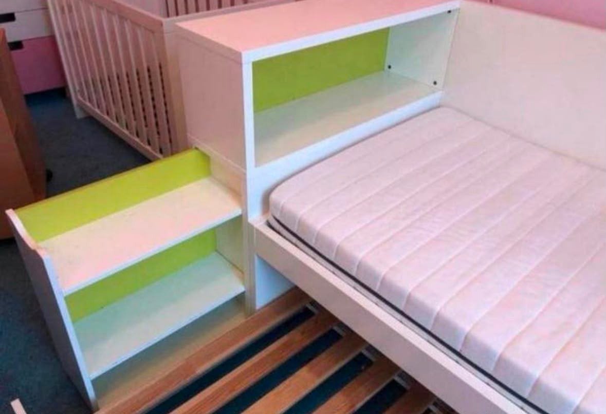 Kinderbed met opbergruimte en uitschuifbaar bed, 85 tot 100 cm, Gebruikt, 180 cm of meer, Ophalen