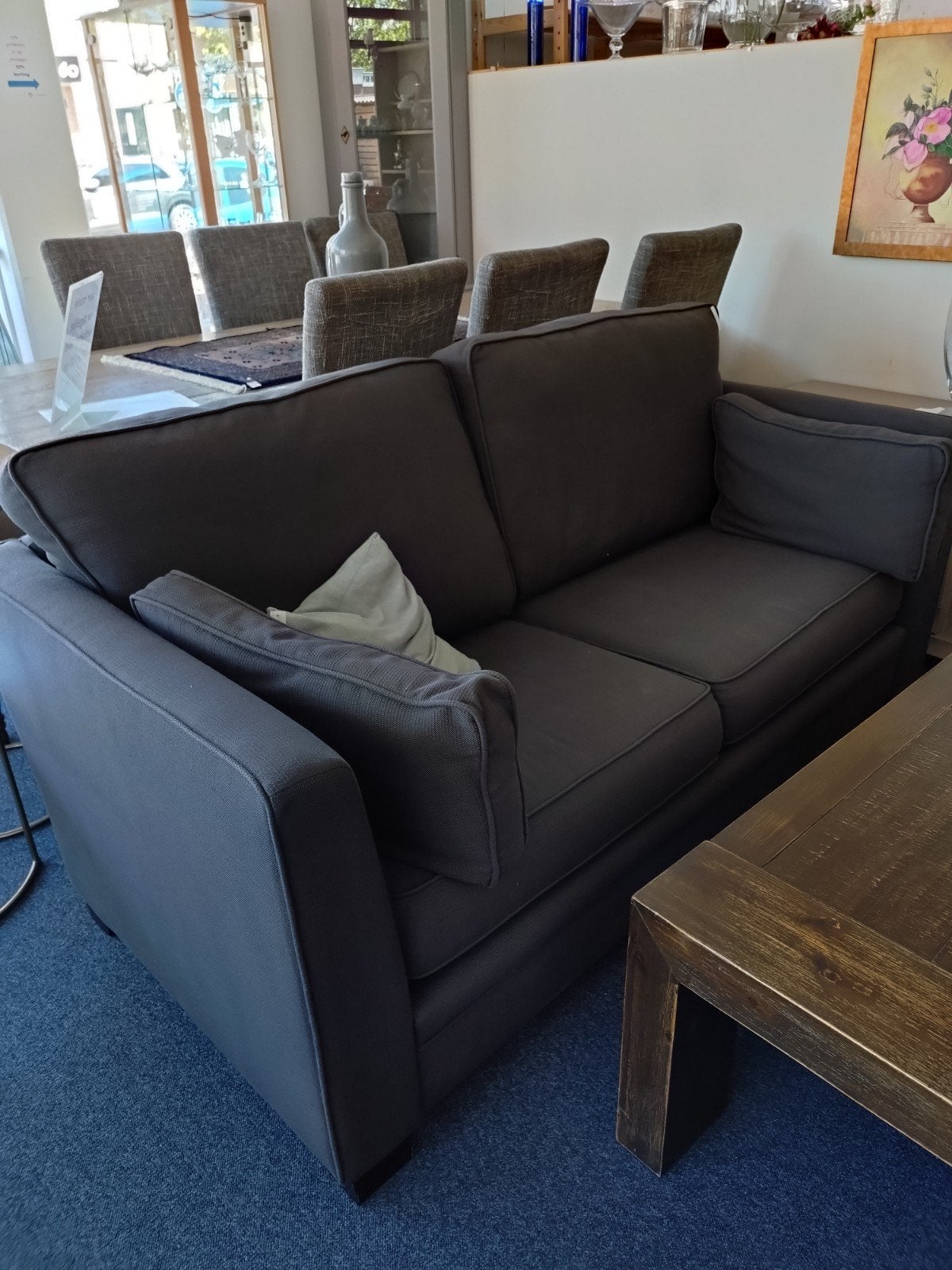 Grijze bank, ruime 2 zitter, Ophalen, Gebruikt, Onbekend, Onbekend