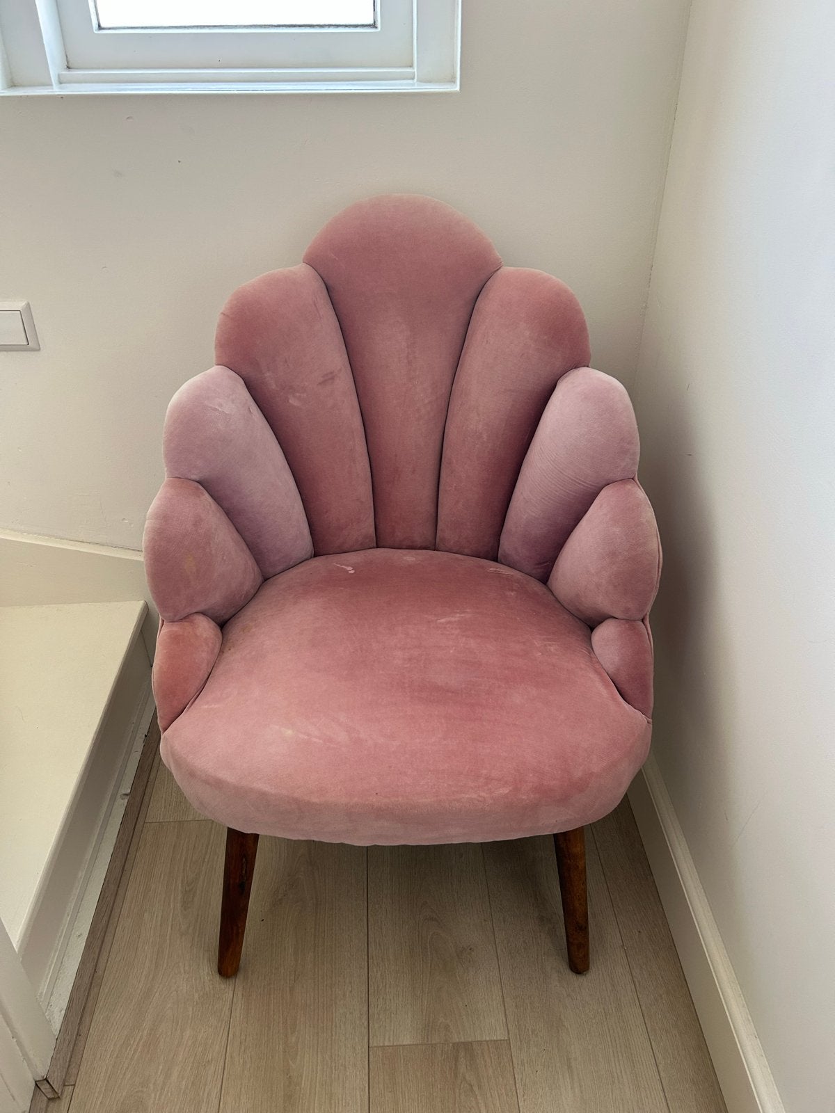 Sissyboy fauteuil schelp roze, Ophalen, Gebruikt, Minder dan 75 cm, Stof