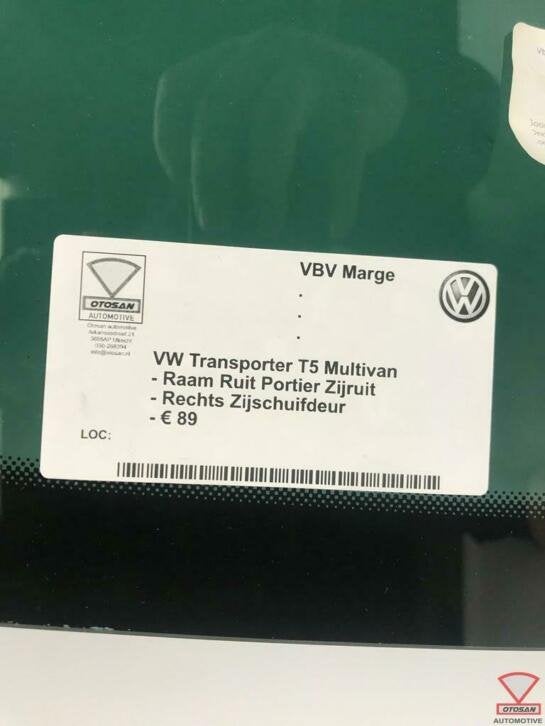 vw transporter t5 multivan raam ruit portier zijruit rechts, Auto-onderdelen, Ruiten en Toebehoren, Gebruikt, Volkswagen, Volkswagen AG