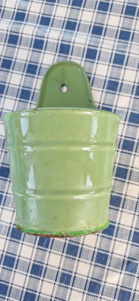 Vintage emaille zeepbakje / zeepkop groen, Antiek en Kunst, Ophalen of Verzenden