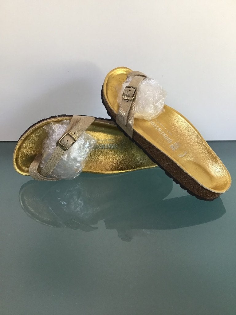Birkenstock 39 Piazza goud | Nieuw! | Gratis verzenden, Kleding | Dames, Slippers, Overige kleuren, Verzenden, Nieuw