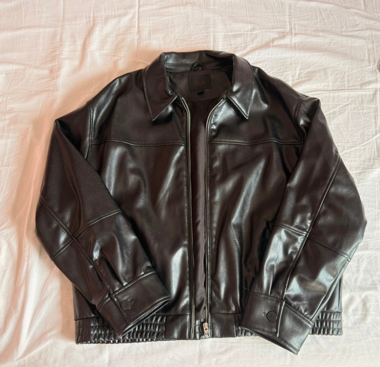 Zara faux leren jas, Kleding | Dames, Ophalen of Verzenden, Gedragen, Maat 46/48 (XL) of groter, Zwart