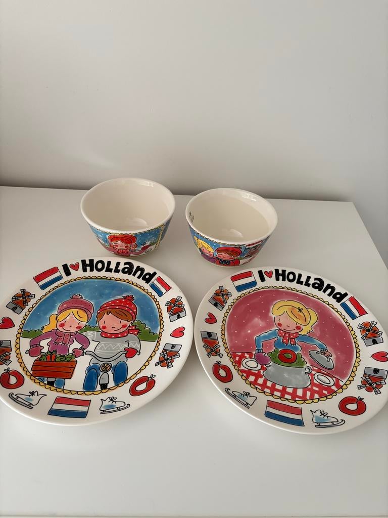 Unox Blond Amsterdam servies: 2 borden, 2 kommen, Ophalen, Gebruikt, Blond Amsterdam, Bord(en)