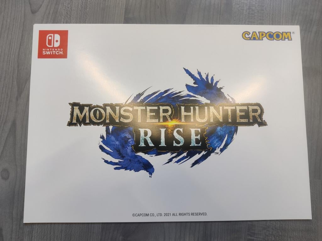 Monster Hunter Rise Nintendo Switch art prints, Spelcomputers en Games, Games | Nintendo Switch, Nieuw, Avontuur en Actie, 1 speler