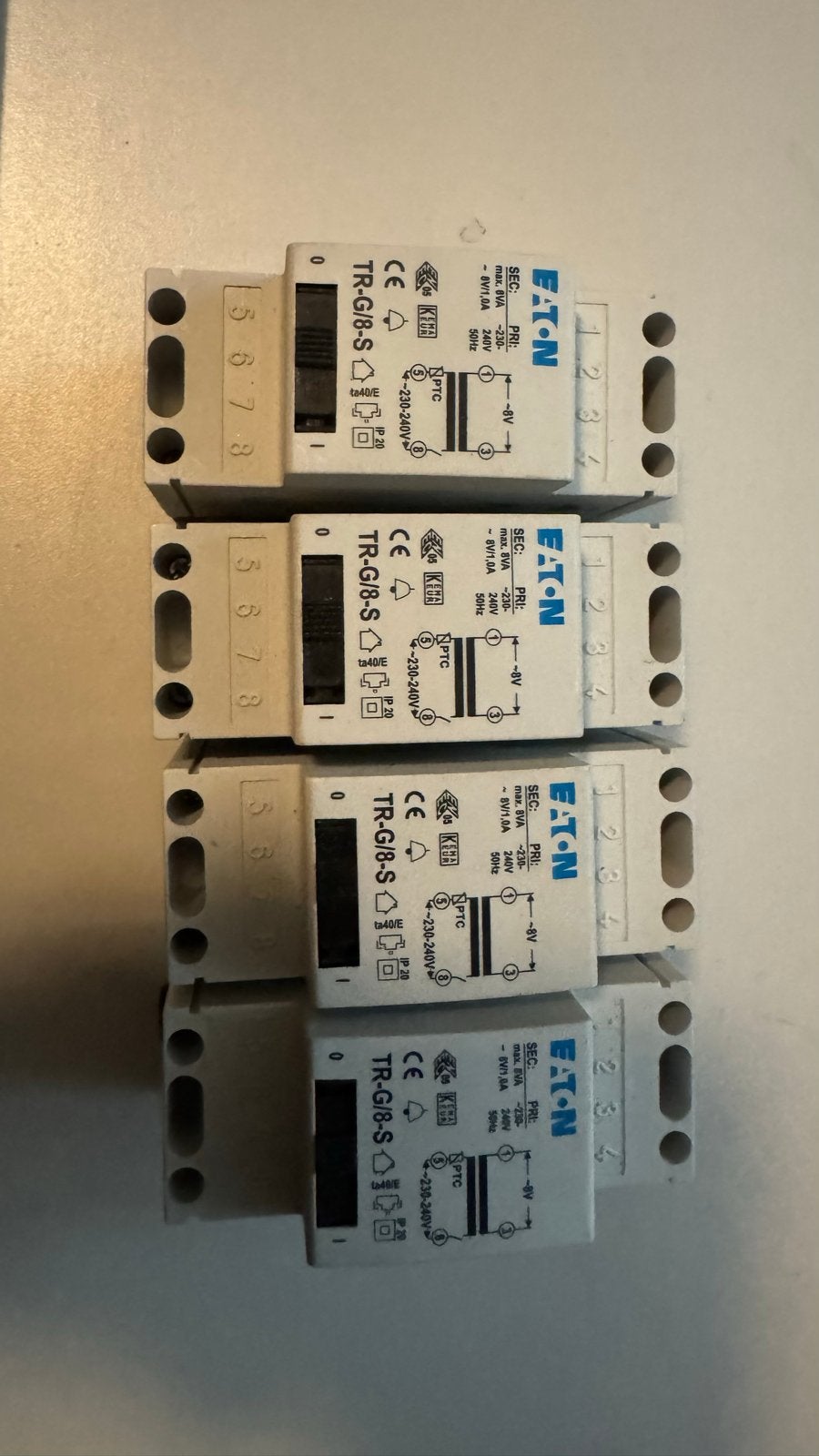 4x Eaton Beltrafo TR-G/8-S - 8V/1.0A - 230-240V, Ophalen of Verzenden, Nieuw, Eaton, Overige typen