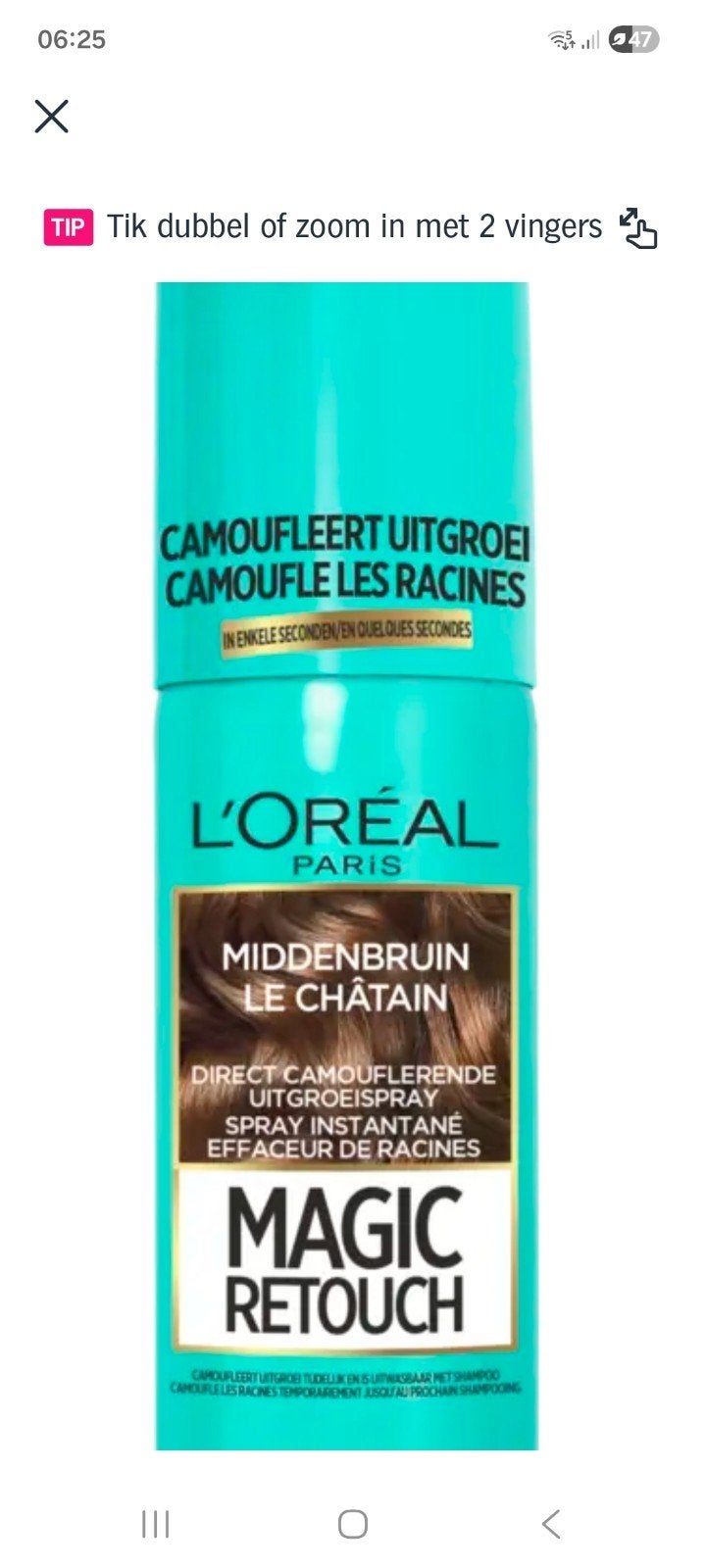 L'Oréal middenbruin Magic Retouch uit groeispray camouflage, Ophalen of Verzenden, Nieuw