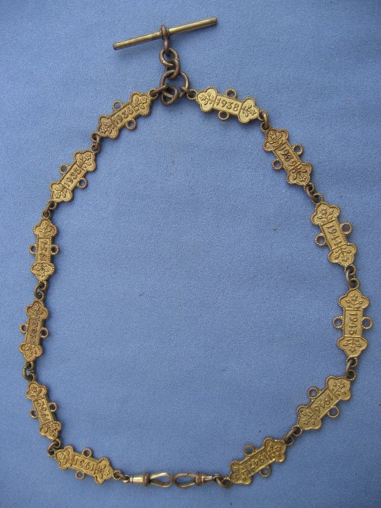 Koperen vergulde gedateerde ere ketting - 1931 tot 1947, Ophalen of Verzenden