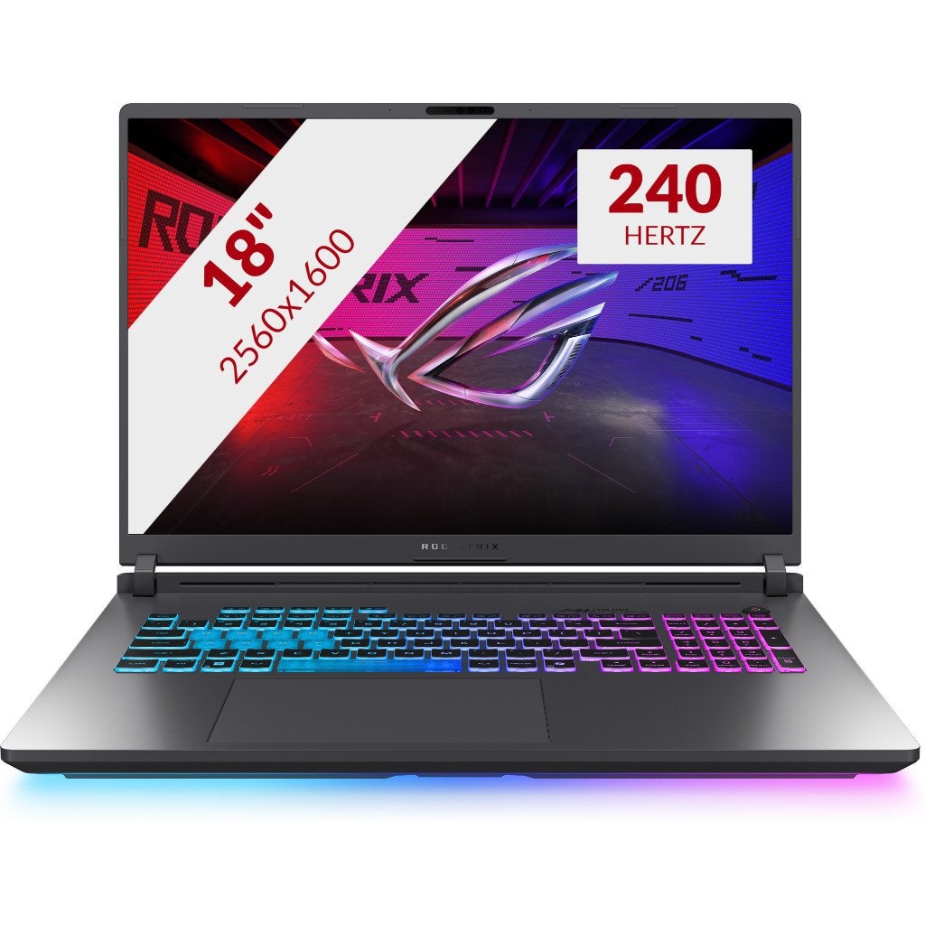ASUS ROG Strix G18 Gaming Laptop 18 inch RTX 5080 240 Hz !!!, Computers en Software, Met videokaart, Qwerty, Zo goed als nieuw