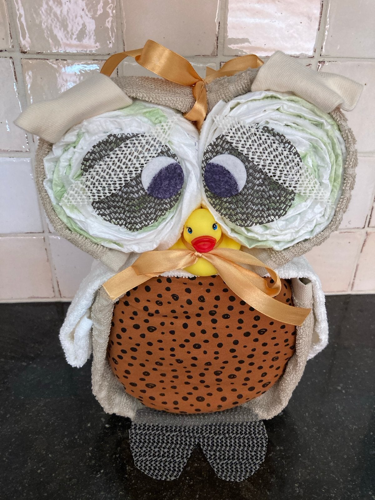 Uniek Kraamcadeau: Uil van luiers en babyartikelen, Ophalen of Verzenden, Nieuw, Kraamcadeau