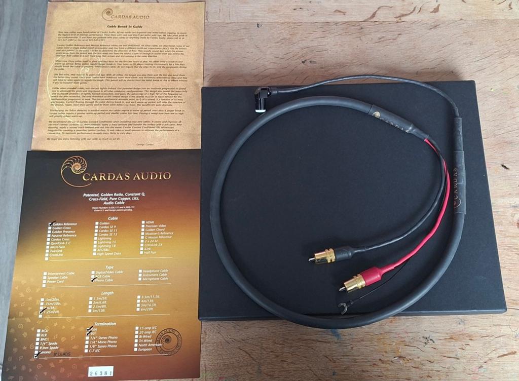 High-end Cardas Golden Reference Phono - 90 DIN / RCA - 1.2, Ophalen of Verzenden, Minder dan 2 meter, Interlink-kabel