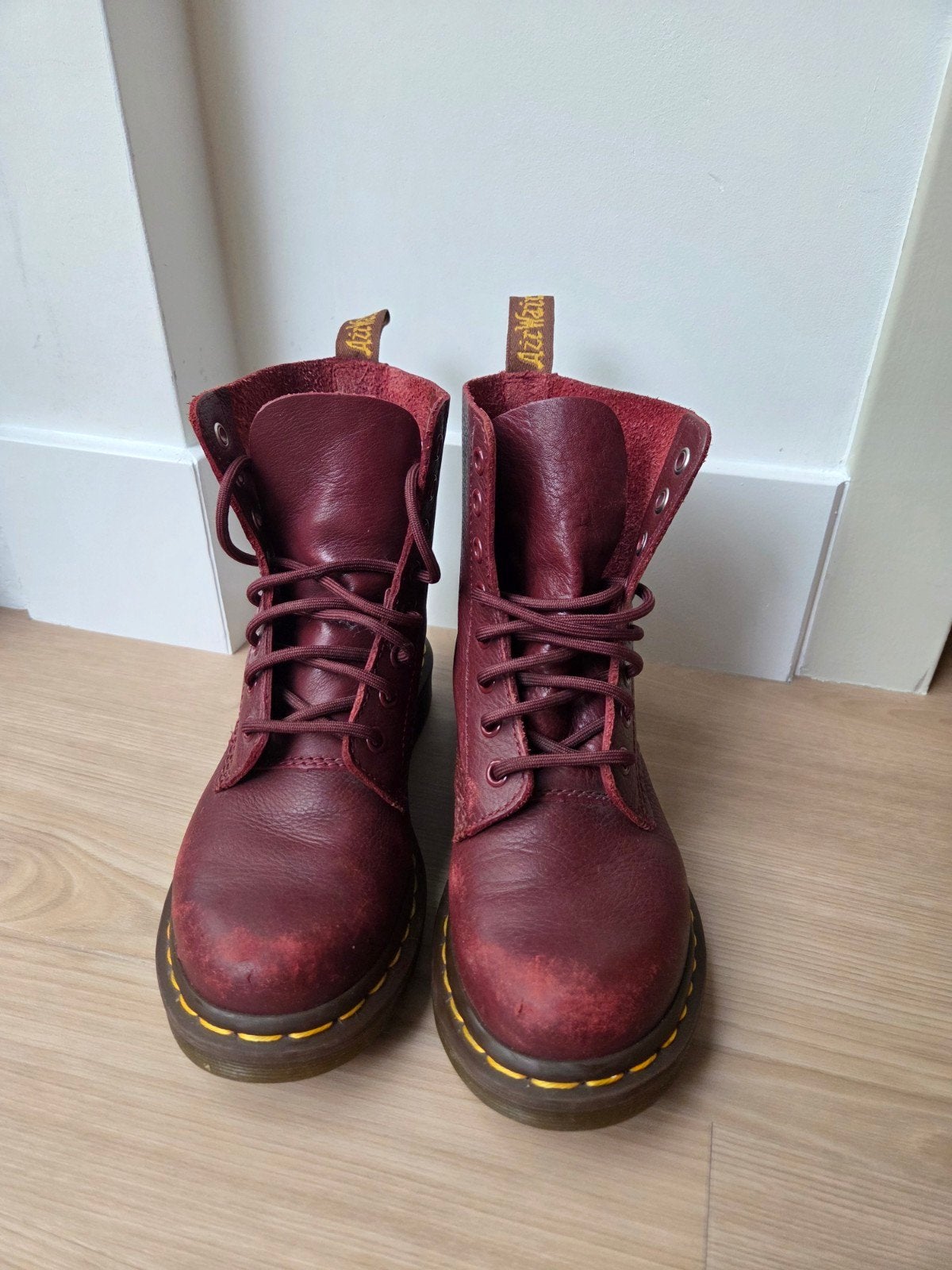 Dr. Martens Pascal Bordeauxrode Leren Laarzen Maat 36, Lage of Enkellaarzen, Ophalen of Verzenden, Dr. Martens, Gedragen