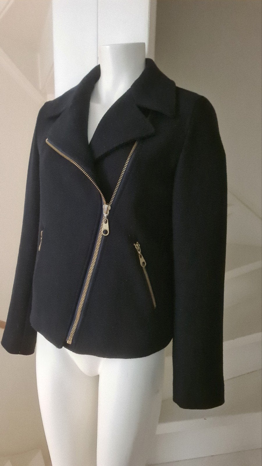 McGregor winterjas jas 36 S donkerblauw navy wol bikerjack, Kleding | Dames, McGregor, Blauw, Ophalen of Verzenden, Zo goed als nieuw