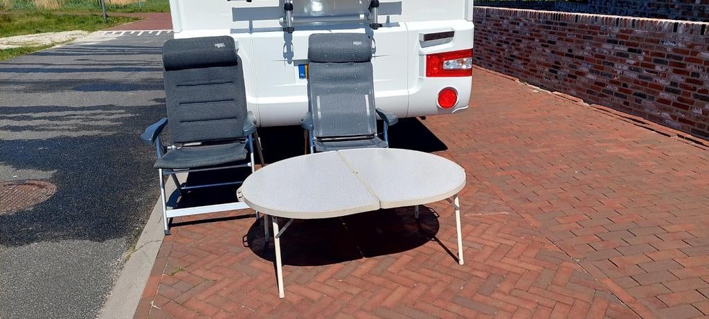 Crespo campingstoelen met tafel en stoelkussens, Ophalen, Gebruikt, Campingstoel