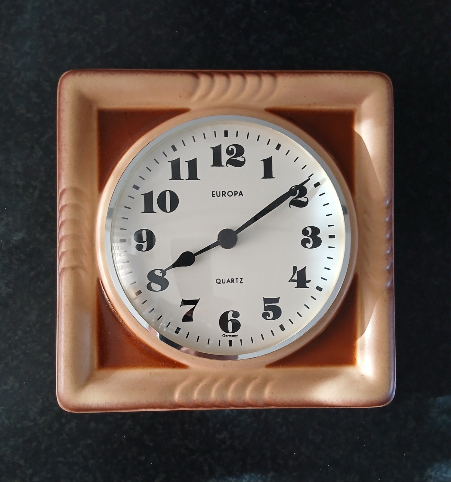 vintage Europa keramiek wandklok - Junghans quartz, Ophalen of Verzenden