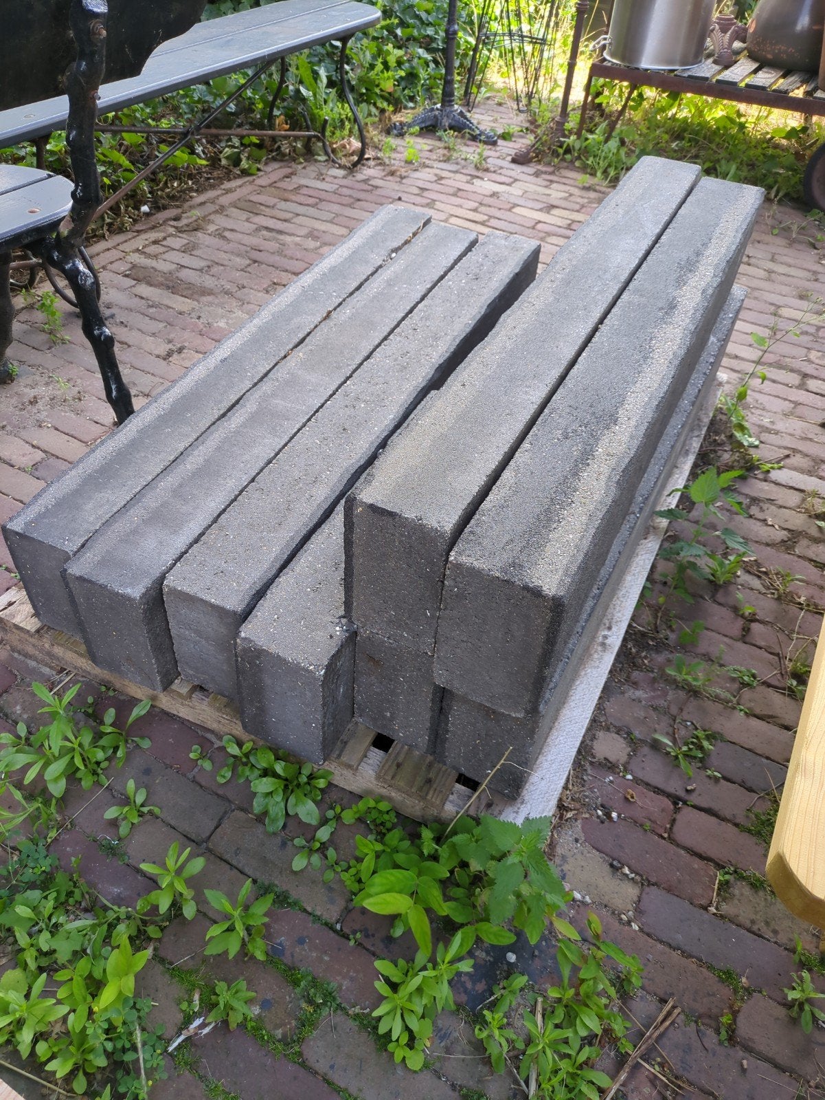 Grijze stoepranden 20x12cm - 7x120cm, 1x59cm, Ophalen, Overige materialen, Gebruikt, Overige typen