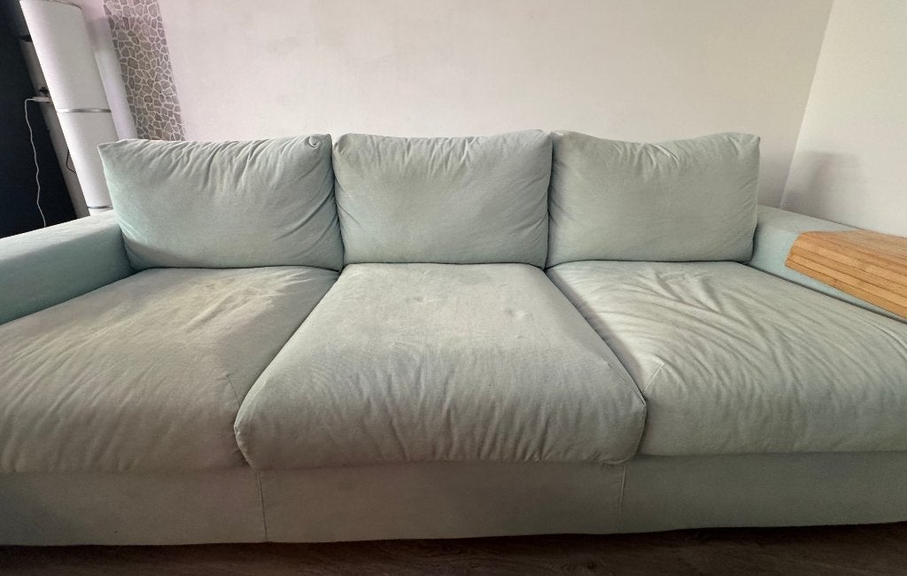 Light Blue 3-Seater Sofa, Ophalen, Driepersoons, 75 tot 100 cm, Zo goed als nieuw