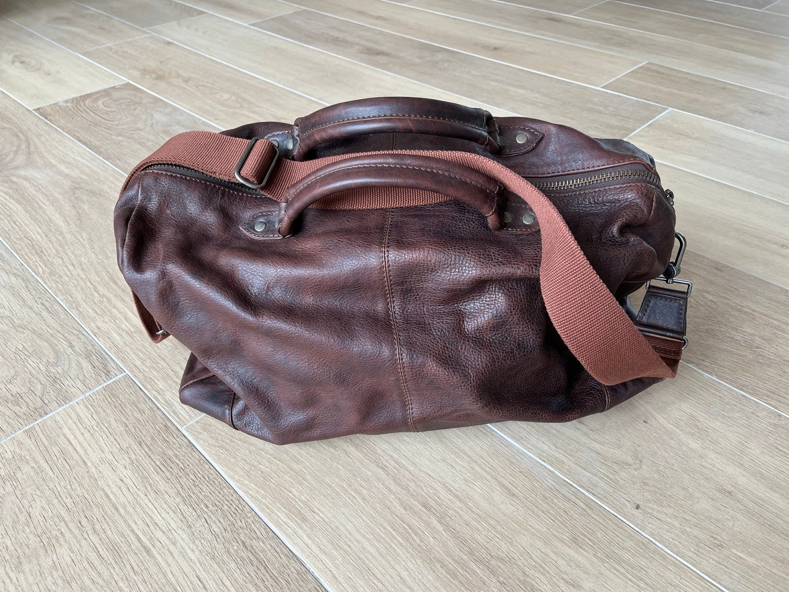 Nieuwe Amsterdam Cowboysbag Leren Reistas - Bruin, 40 tot 60 cm, 20 tot 30 cm, Bruin, Nieuw