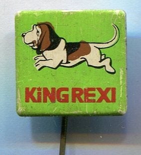 Basset KING REXI blik honden speldje ( N_066a), Verzenden, Zo goed als nieuw, Dier of Natuur, Speldje of Pin