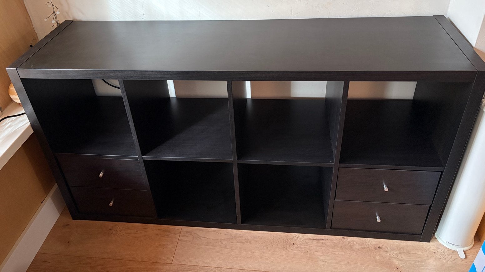 IKEA Kallax Kast met 4 Lades - zwartbruin, Ophalen, Gebruikt, 150 tot 200 cm, Minder dan 100 cm