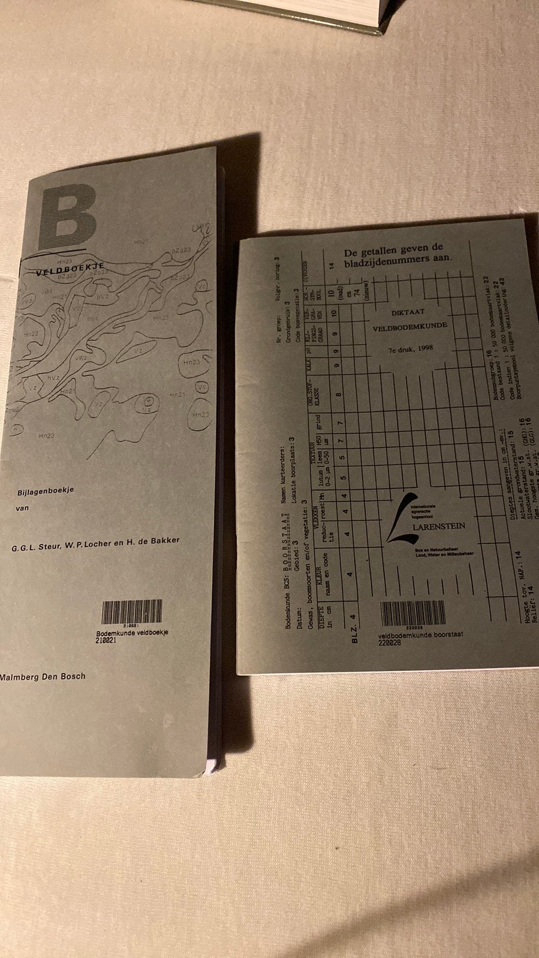 Bodemkunde veldboekje + veldbodemkunde boorstaat, Boeken, Ophalen of Verzenden, Beta, Gelezen, HBO