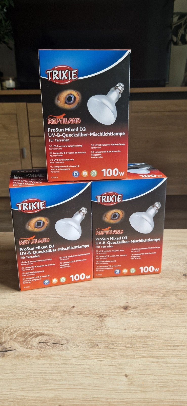 3 Trixie Reptiland ProSun Mixed D3 UV-B en A-lamp – 100W, Ophalen of Verzenden, Nieuw