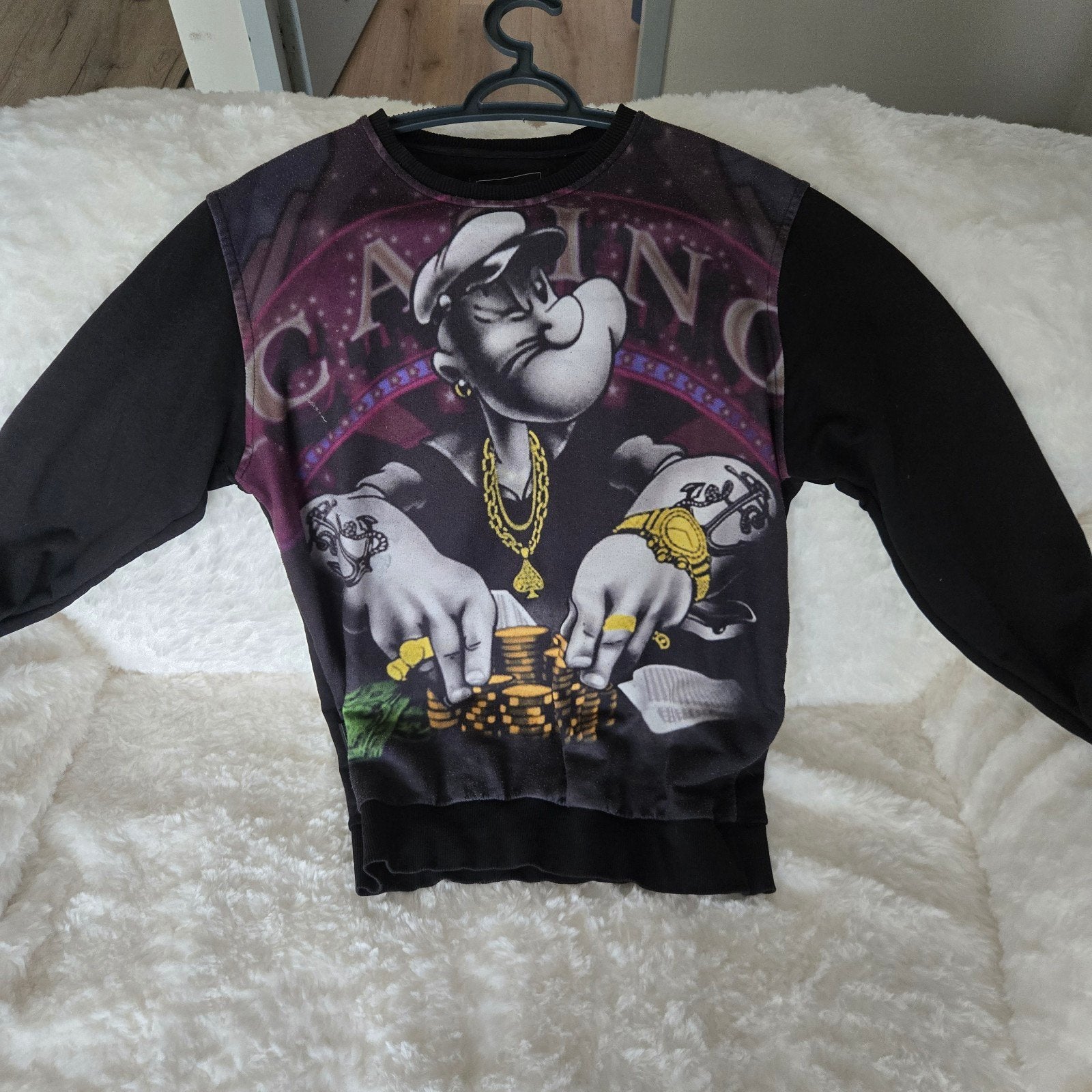 Local Fanatic Popeye Casino Sweater Maat M, Maat 48/50 (M), Zwart, Ophalen of Verzenden, Zo goed als nieuw