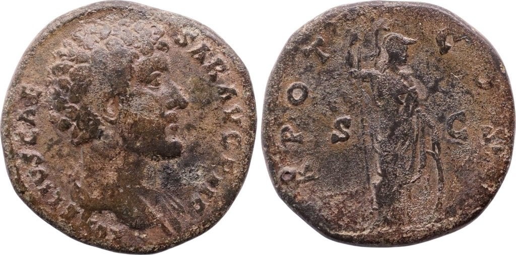 Sestertius 139 tot 161, Rome, Marcus Aurelius, Ophalen of Verzenden, Italië, Losse munt