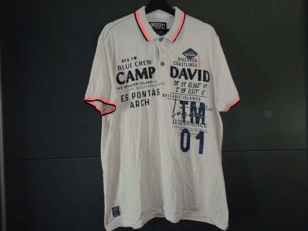 Licht beige/crème kleur polo van Camp David maat XXL, Ophalen of Verzenden, Zo goed als nieuw, Overige maten, Overige kleuren