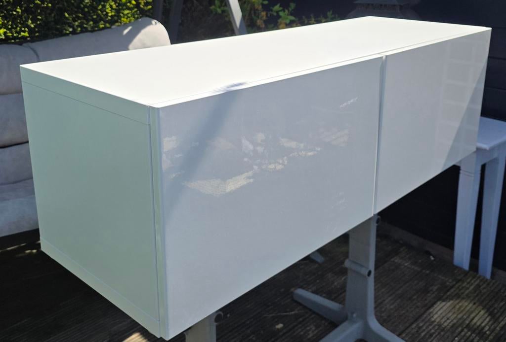 IKEA TV Meubel - Wit Hoogglans, Ophalen, Overige materialen, 100 tot 150 cm, Zo goed als nieuw