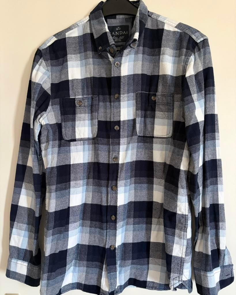 Canda Geruit Flanellen Overhemd - Maat M (39-40), Ophalen of Verzenden, Zo goed als nieuw, Blauw, Halswijdte 39/40 (M)