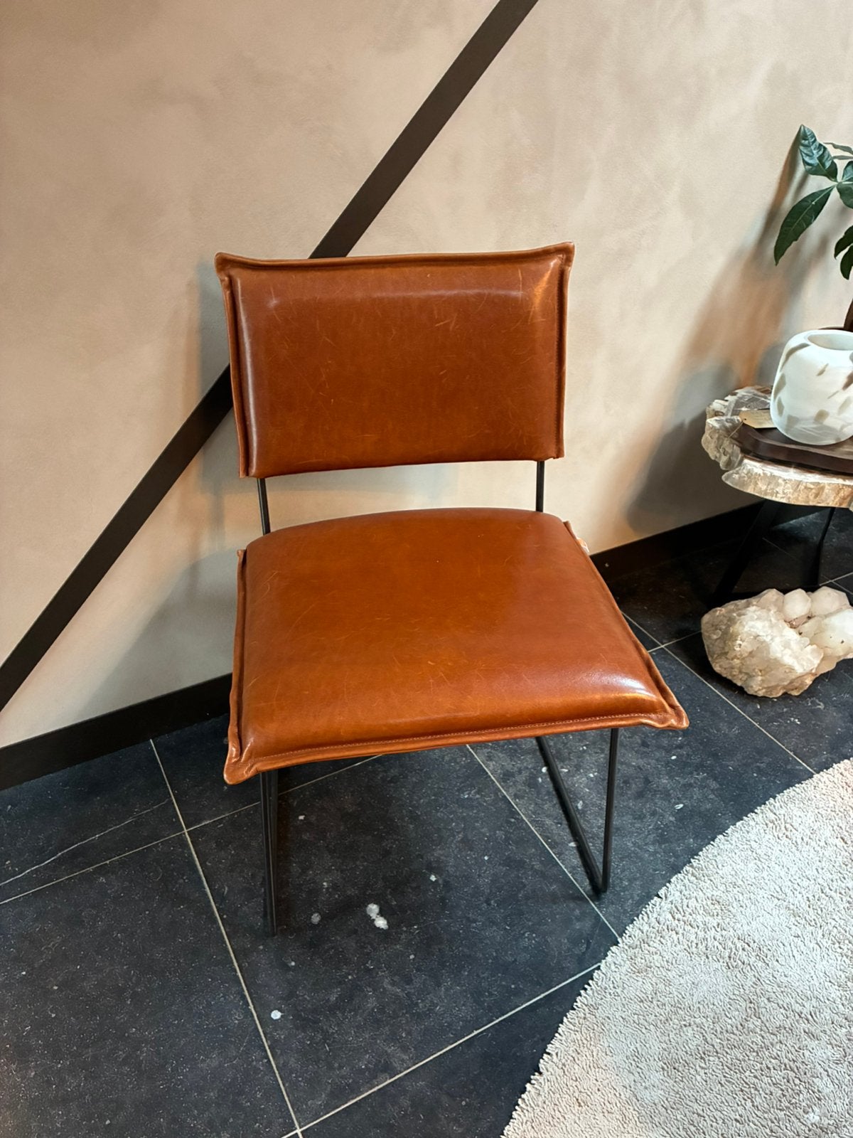 1 stuks Jess Design lederen showroom fauteuil, Huis en Inrichting, Ophalen, Zo goed als nieuw, Zwart, Eén