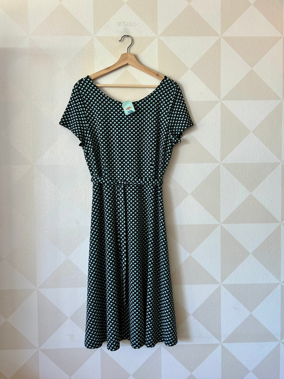 King Louie Sally Dress jurk blauw zwart bloem XL/42 NIEUW, Zwart, Maat 46/48 (XL) of groter, Nieuw, Ophalen of Verzenden