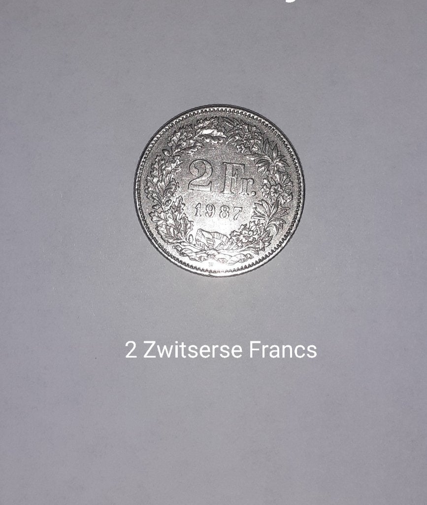2 Zwitserse Franken munt uit 1987, Ophalen of Verzenden, Overige typen