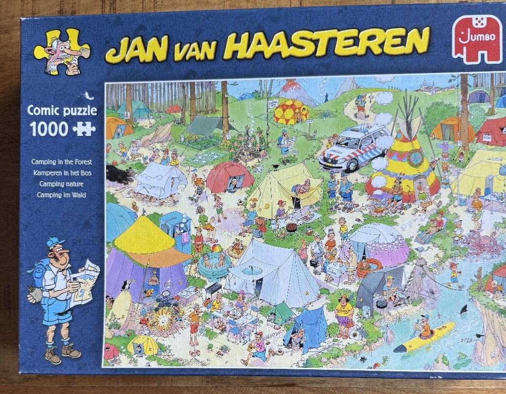 JVH 1000 stukjes Kamperen in het bos, Ophalen of Verzenden, 500 t/m 1500 stukjes, Zo goed als nieuw