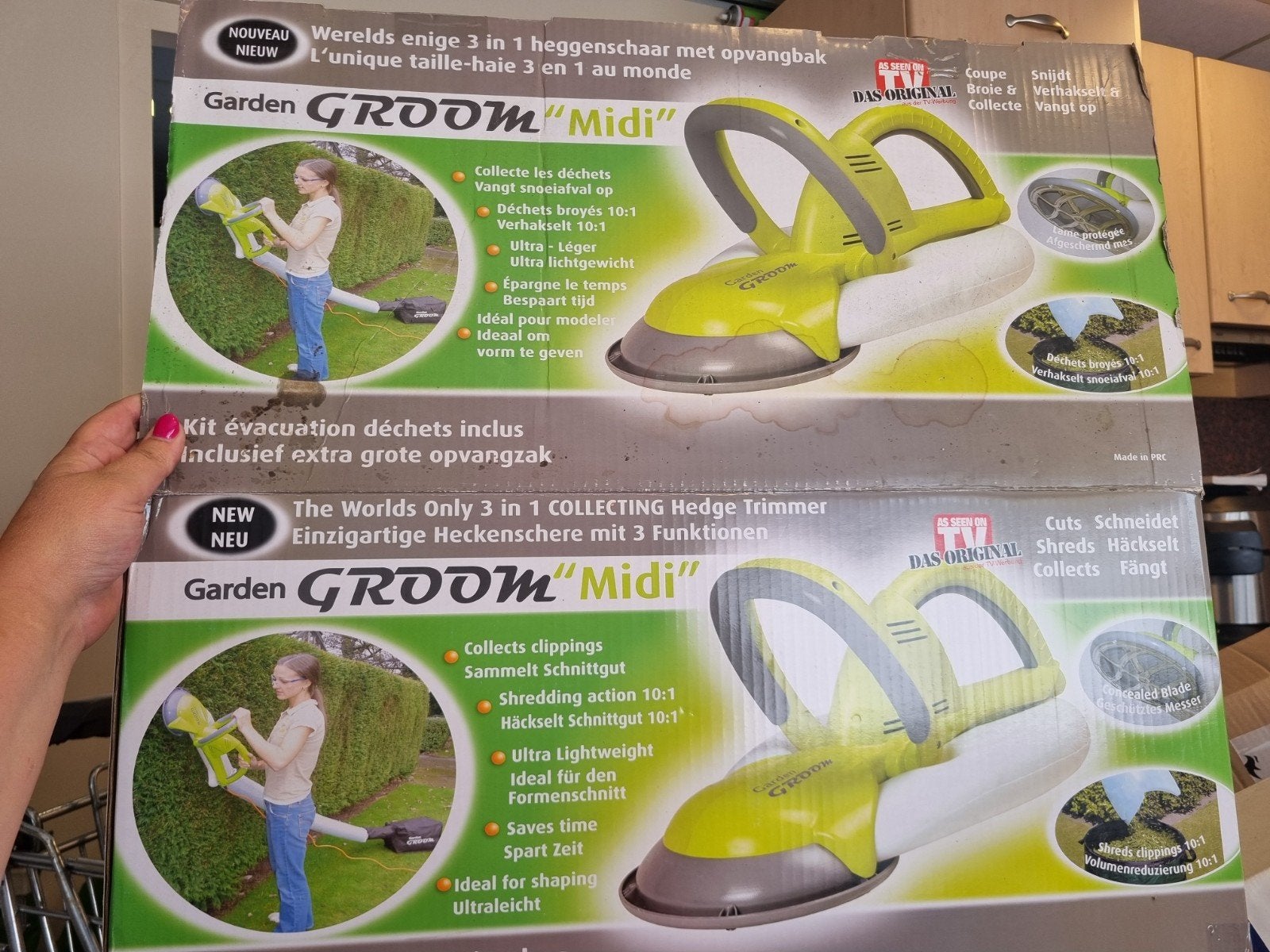 Garden GROOM Midi 3-in-1 Heggenschaar met Opvangbak, Ophalen of Verzenden, Nieuw, Elektrisch, Garden GROOM